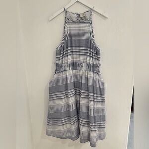 Blue and White Midi Dress